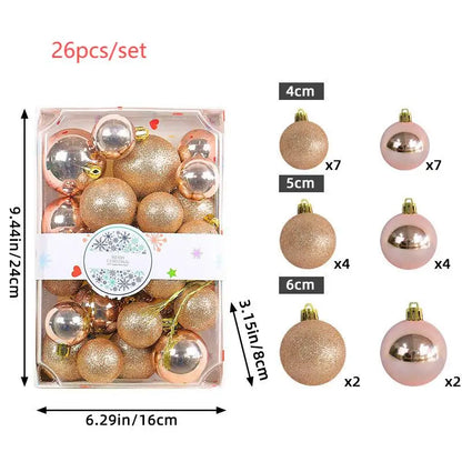 Bola de Natal Verde conjunto de 26 bolas de plástico para árvore de Natal