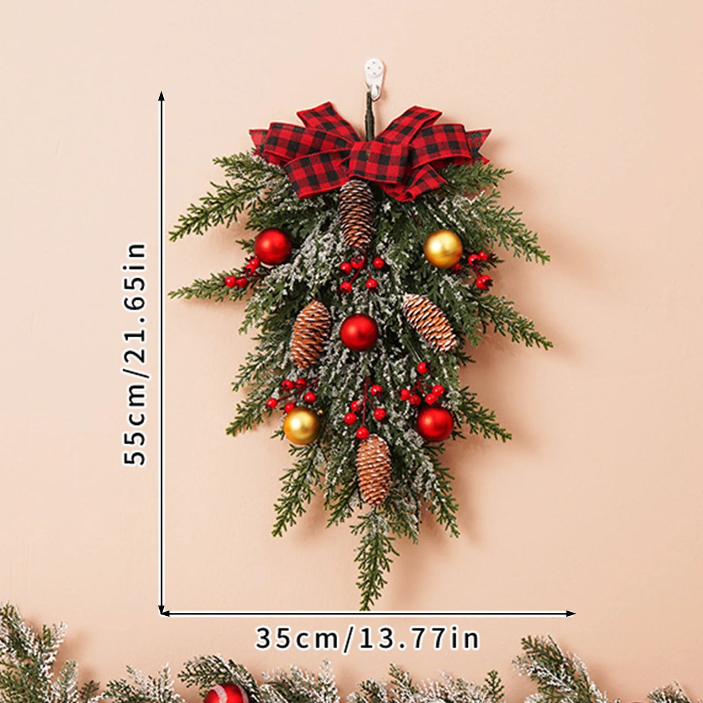 Guirlanda de Natal Enfeites Pendurados Árvore De Natal Layout De Cena De 50 Cm