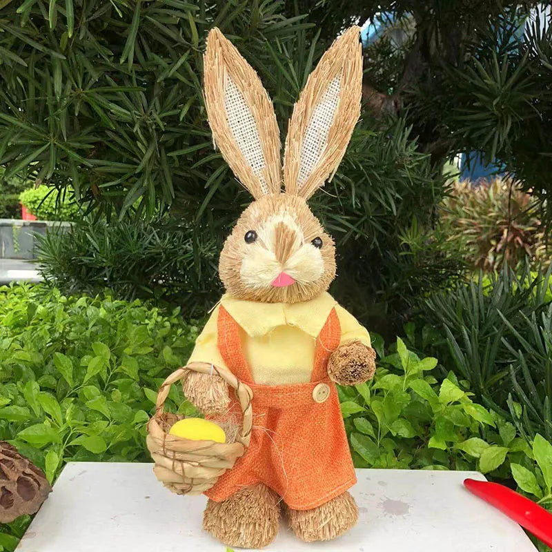 Coelho de Palha Páscoa Enfeites fofos de artigos de festa de Páscoa Coelho palha Páscoa
