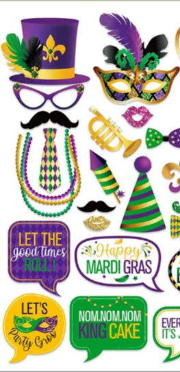 Kit com 35 peças de adereços para cabine de fotos do Carnaval, artigos festa à fantasia