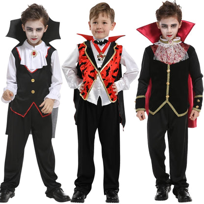 Fantasia Infantil Drácula Vampiro Halloween Cosplay + Capa