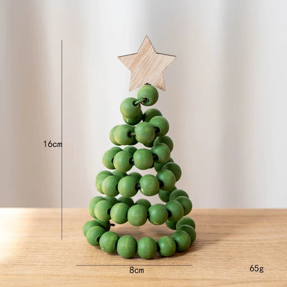 Bolinhas de Madeira para Árvore de Natal, Árvores de Natal Decorativas Estilo Nórdico Feitas de Contas Madeira