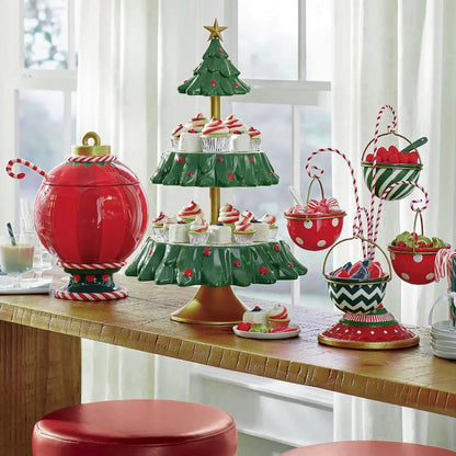 Suporte de Lanche de Frutas para Árvores de Natal e Suporte Decorativo para Tigelas