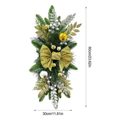 Guirlanda artificial Decoração de Natal Guirlanda Escada Guirlanda Laço Vermelho Pinho