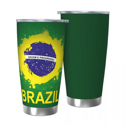 Caneca de copa do mundo café isolada com bandeira do Brasil copo volta às aulas 590 ml