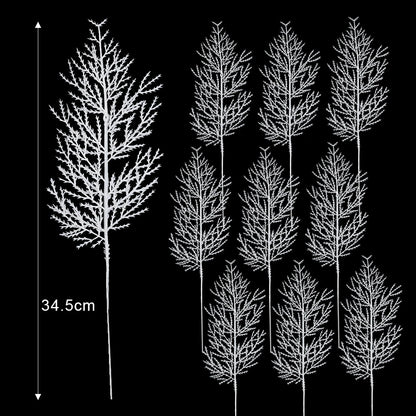 Pinho Agulhas Ramos Branco 10 Unidades Folhagem para Imitação de Natal Folha Artificial