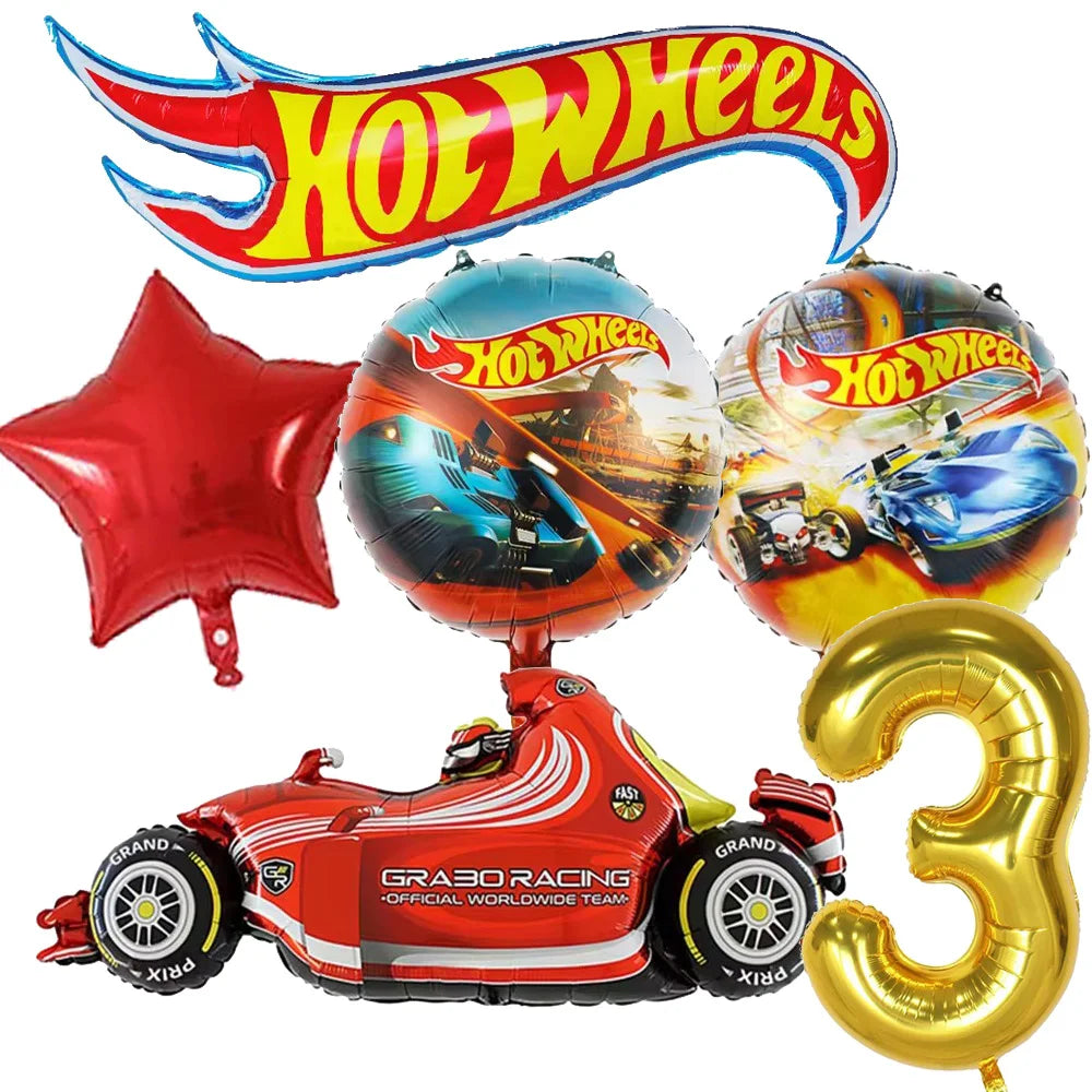 Kit Festa Hot Wheels Conjunto de decoração para festa de aniversário com toalha de mesa