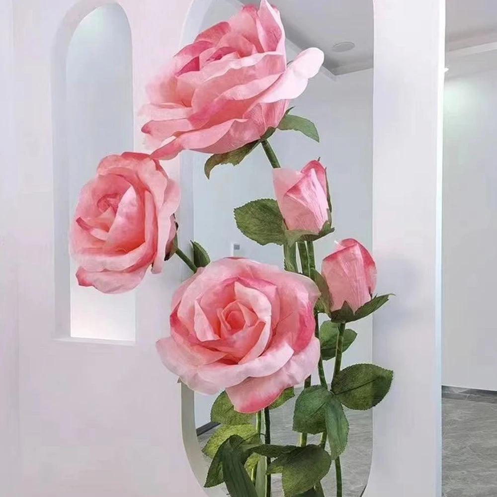 Gigante papoula flor de papel artificial cenário decoração flores artificiais qualidade