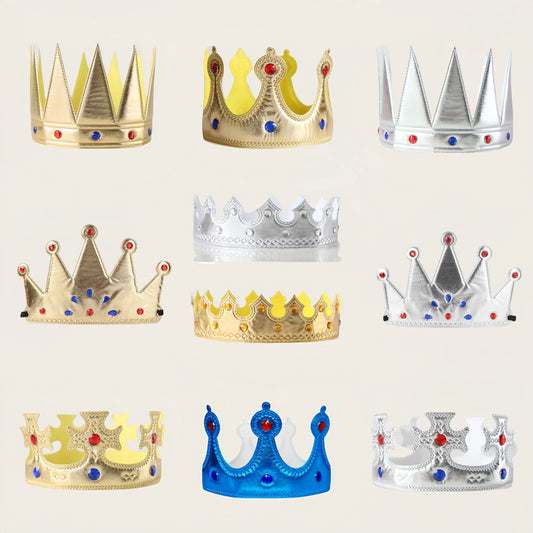 Coroa para Cabeça Festa Reinado do Masculino e Feminino Azul - 1 unidades