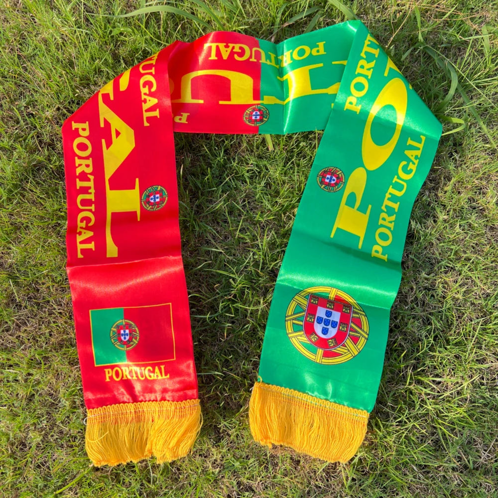 Copa do Mundo Cachecol de malha de futebol de Portugal  Tamanho: 14x130cm