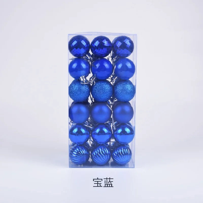 Bola de Natal conjunto de 36 peças de enfeite de árvore de Natal de 4 cm para aumentar