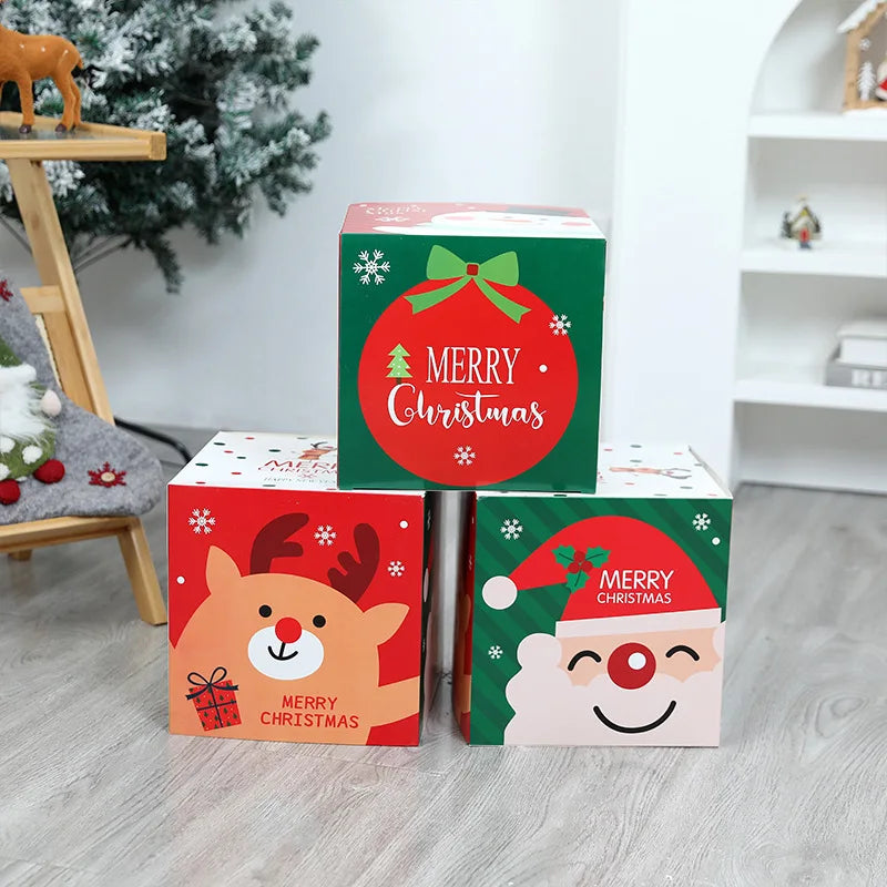 Caixas Natal Lindas 3 Caixas de Presente de Natal com Tampa e Caixas de Natal