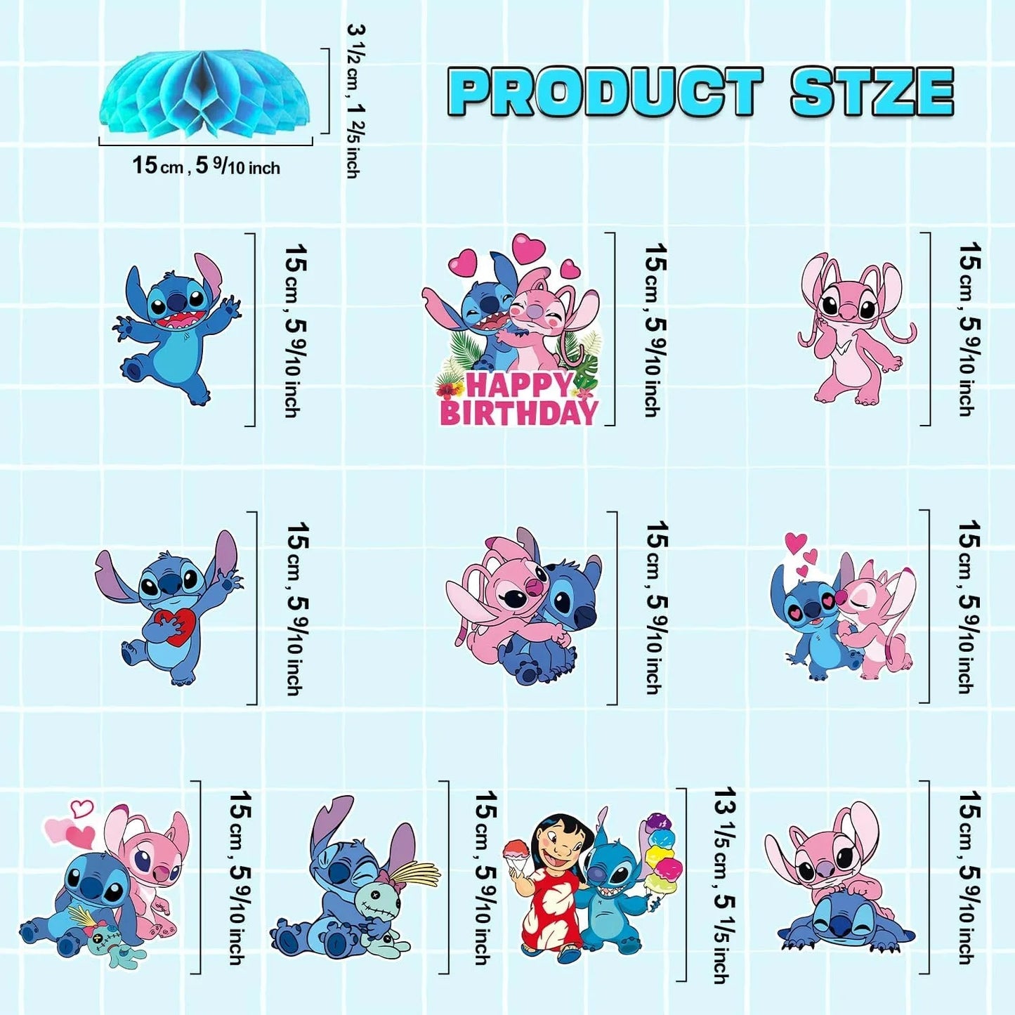 Lilo & Stitch Topo de Bolo Lilo & Stitch Kit Festa Só um bolinho