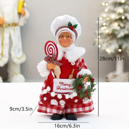 Boneco Chef de Natal, Figura do Papai Noel, Decoração de Natal, Estátua de Cozinheiro
