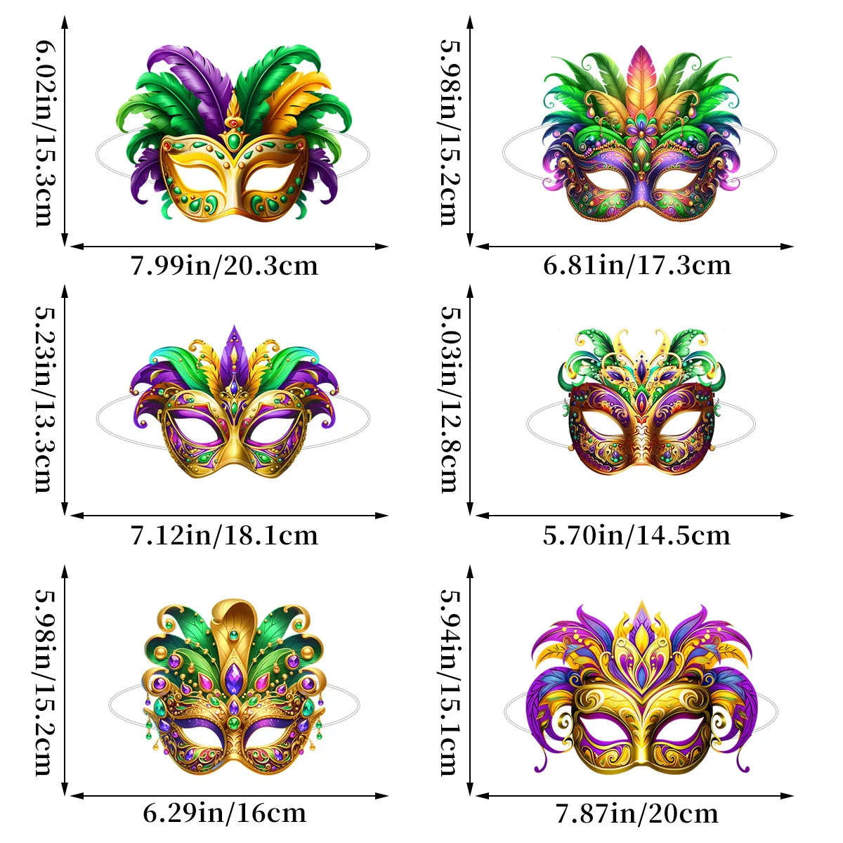 Máscara De Decoração De Festa de Papel Temática De Carnaval De Carnaval 24 peças