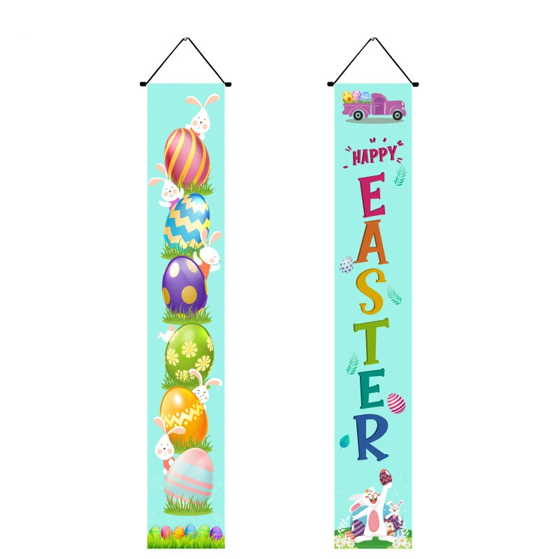 Faixa de Coelho da Páscoa 1 conjunto faixa de varanda feliz páscoa coelho páscoa bandeira