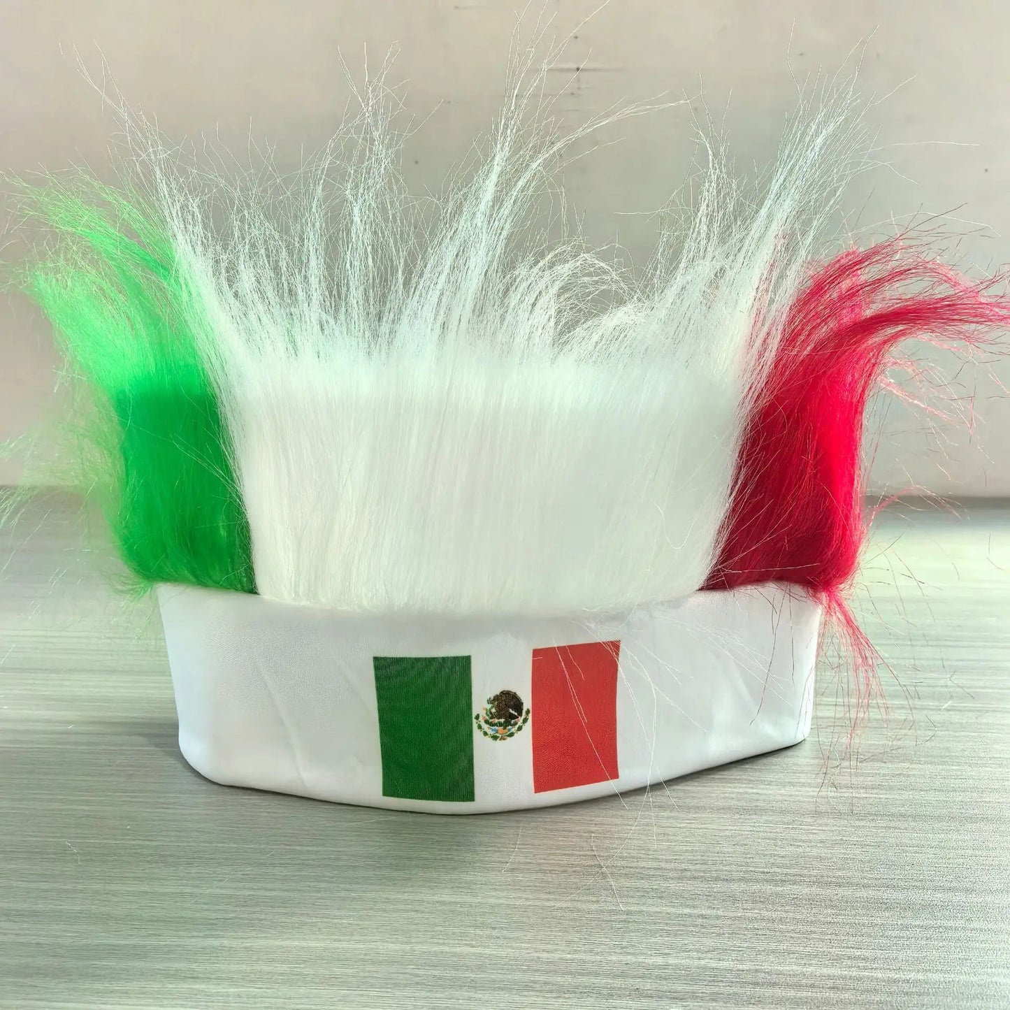 Peruca México Copa do Mundo Verde e Branco Estilo Bob Curto para Eventos e Festas