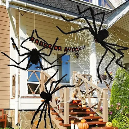 Aranha Preto Peludo Halloween Aranha, 1.5 Metro Preta, Macia, Peluda, Assustadora Ar Livre