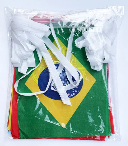 Kit Cordão Varal Bandeirolas Bandeiras 200 Países 14x21cm cordão varal bandeirolas Países