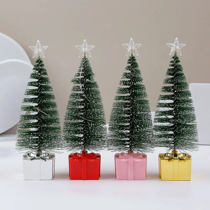Árvore de Natal Pequena com Luz Multicolorida Conjunto de 3 Luzes LED Coloridas Natal