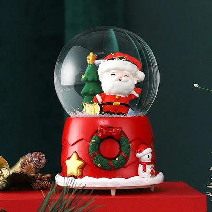 Globo de Neve de Natal, Bola de Cristal Iluminada, Enfeites de Bola de Vidro, Decorações