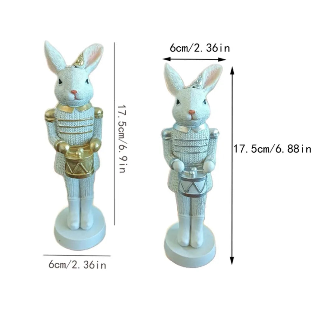 Coelho da Páscoa Quebra-Nozes Estatueta de Resina Coelhinho Escultura Quebra-Nozes