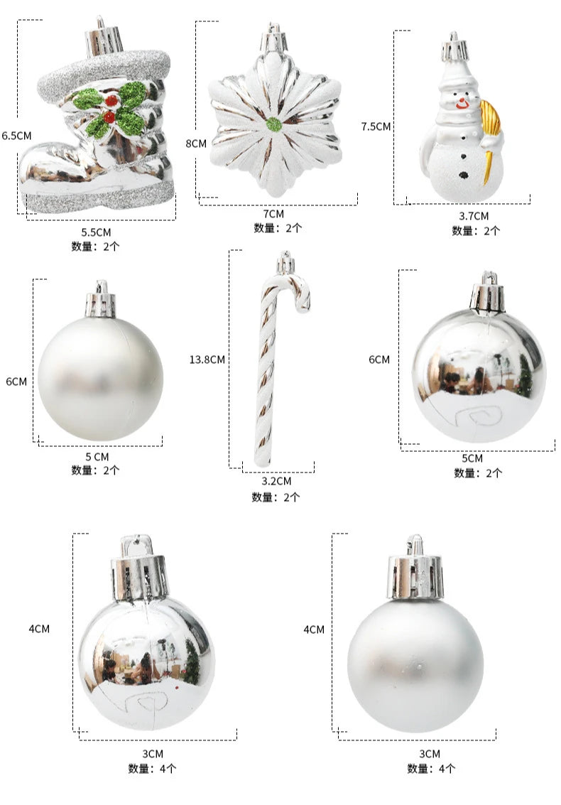 Bolas de natal Enfeites de Natal colorido inquebráveis, 50 peças, plástico, pendurar, Natal