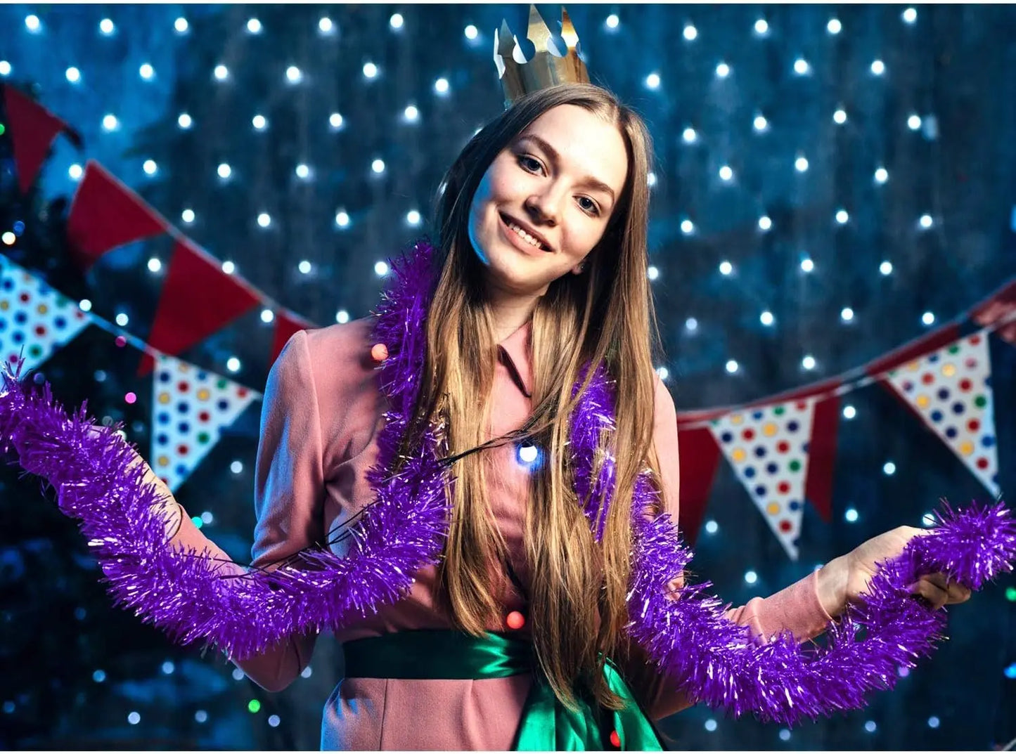 Kit 1 até 20 Festão Metalizado 20 peças Fitas 1cm X 30 Metros Decoração Natalina Enfeite