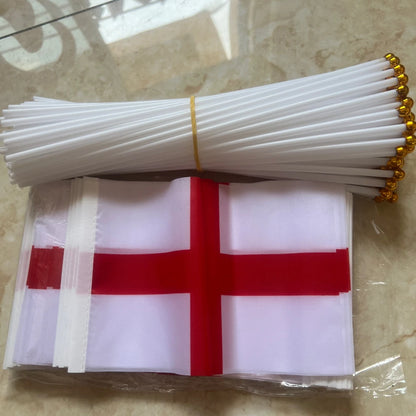 Mini bandeiras da Inglaterra Bandeira de mão 14x21cm, 50 peças de bandeiras inglesas