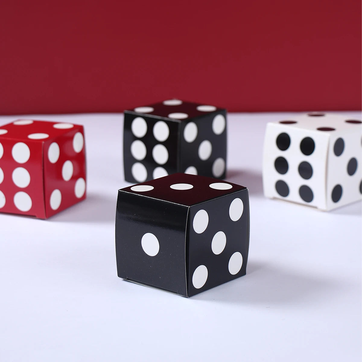 Caixas de presente com 12 peças de dados de 8 x 8 x 8 polegadas, decorações para festas