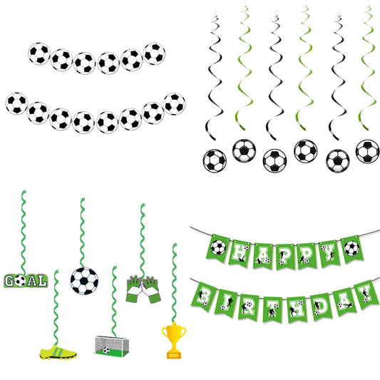 Faixa Copa do Mundo de futebol de feliz aniversário - 1 peças de bandeira de galhardete