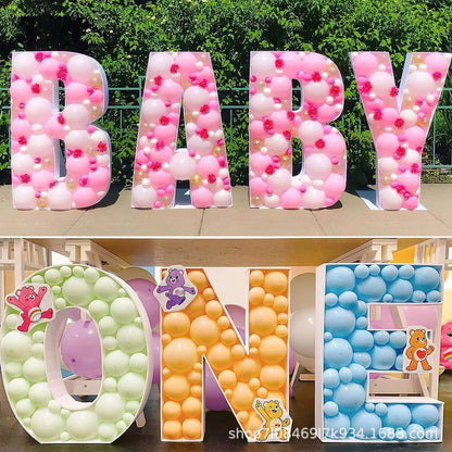 Letras Gigante Moldura para Balão com Números, Mosaico de Balões de 73 cm, Moldura