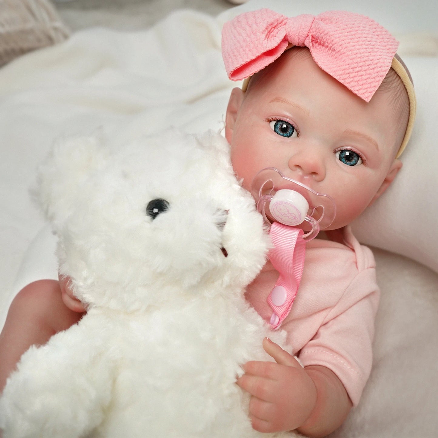 Bebê Reborn Boneca Realista Silicone Menina Original (48cm Bebe Boneca Pintada)