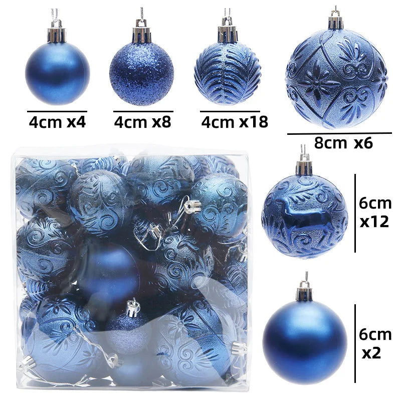 Bolas de natal Enfeites de Natal colorido inquebráveis, 50 peças, plástico, pendurar, Natal