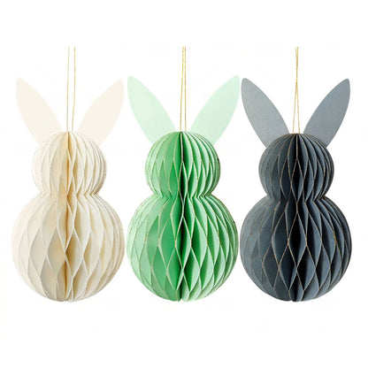 Coelho da Páscoa de Papel Conjunto de 3 peças de bolas de favo de mel para decoração