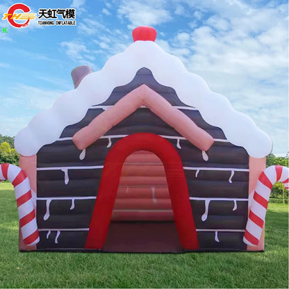 Casa inflável de Natal 3D inflável Natal ao ar livre LED 3D Arco Natal Inflável Grande Enfeite