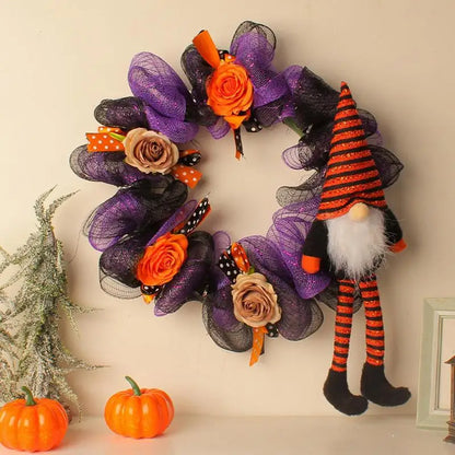 Decoração de guirlanda de Halloween, guirlandas de 35,5 cm para decoração de bruxa