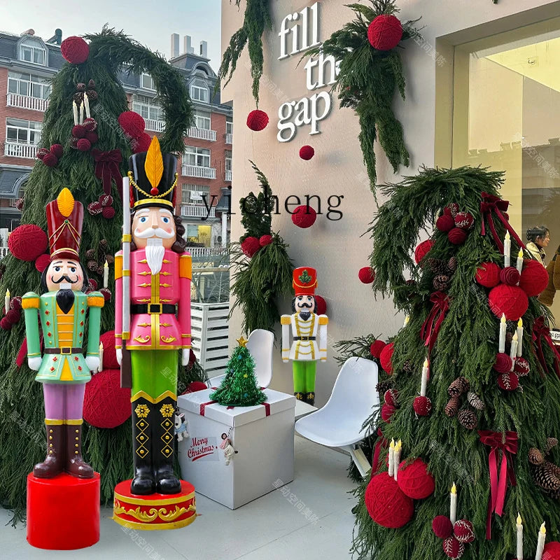 Quebra Nozes Natal Soldado Natal 45CM*40CM*180CM Grande Luzes Enfeite Shopping