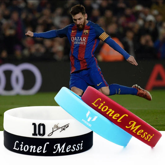 Pulseira Copa do Mundo de silicone do jogador de futebol Lionel Messi, pulseira bola