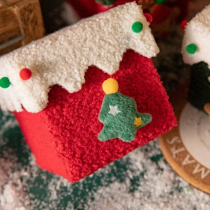 Conjunto de presente Decoração de Natal com laço caixas de presente Caixa