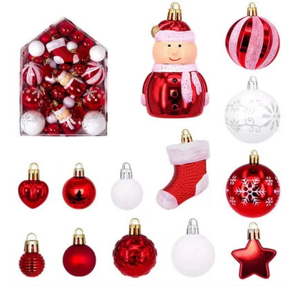 Bolas Natal Diversificados Pacote com 75 Bolas de Natal Vermelhas e Douradas Bolas Retrô