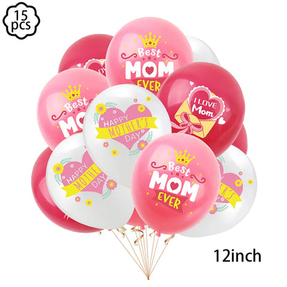 Feliz Dia das Mães Banner Decorações - Sinal de Guirlanda de Mães com Glitter Rosa Banner