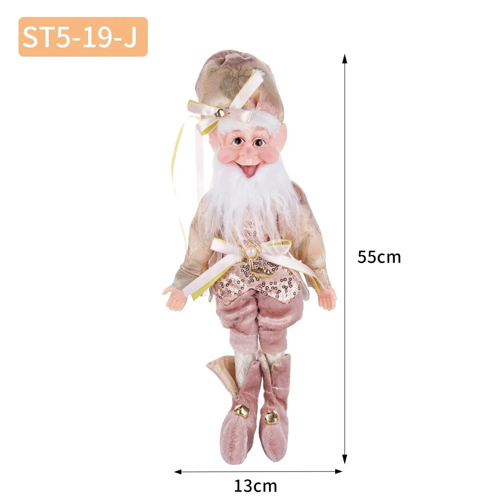 Enfeite Elfo Verde e Vermelho 45cm e 55cm Merita, Personagens Natalinos para Decoração