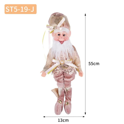 Enfeite Elfo Verde e Vermelho 45cm e 55cm Merita, Personagens Natalinos para Decoração