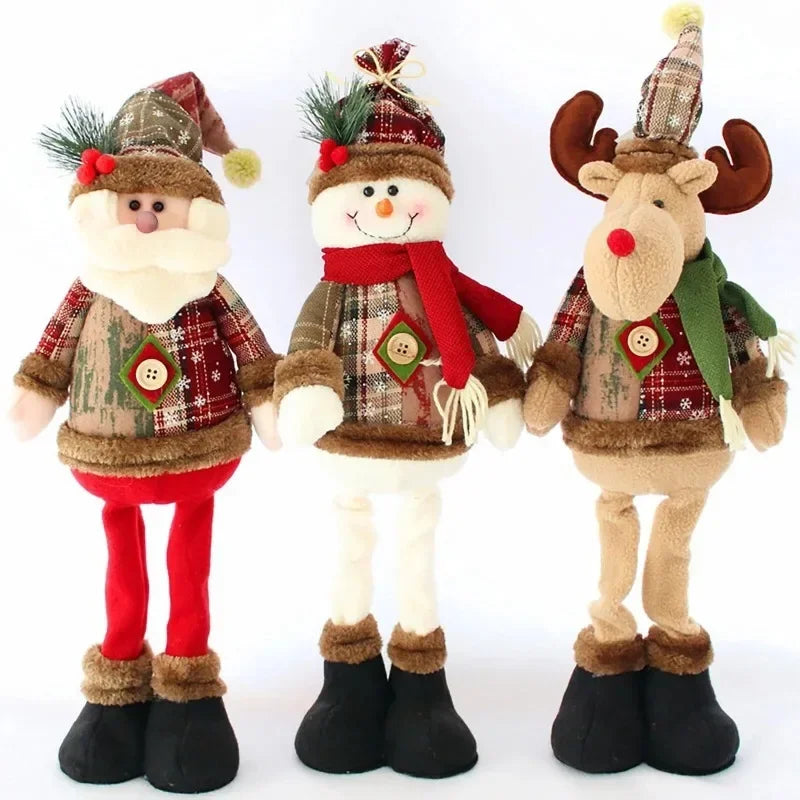 Boneco de Natal Kit Natal Trio Papai Noel Rena Decoração de Natal Boneco de Neve Chapéu