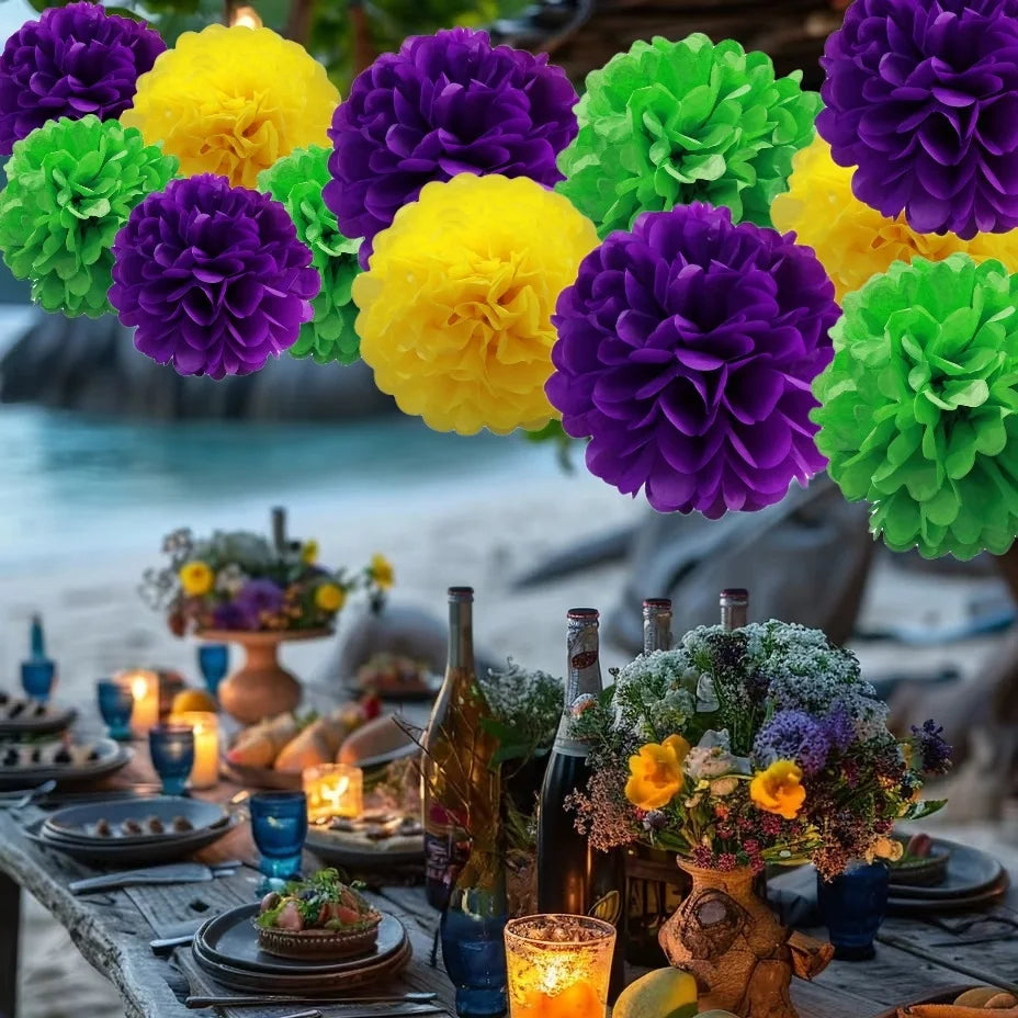 Pompom festa carnaval conjunto de decoração para Carnaval Pompom de Papel Decorativo