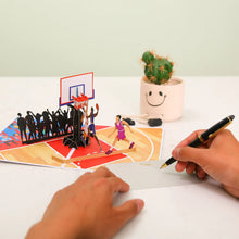 Carregar imagem no visualizador da galeria, Cartão pop-up de basquete 3D - Aniversário - Dia dos Pais - Todas as ocasiões
