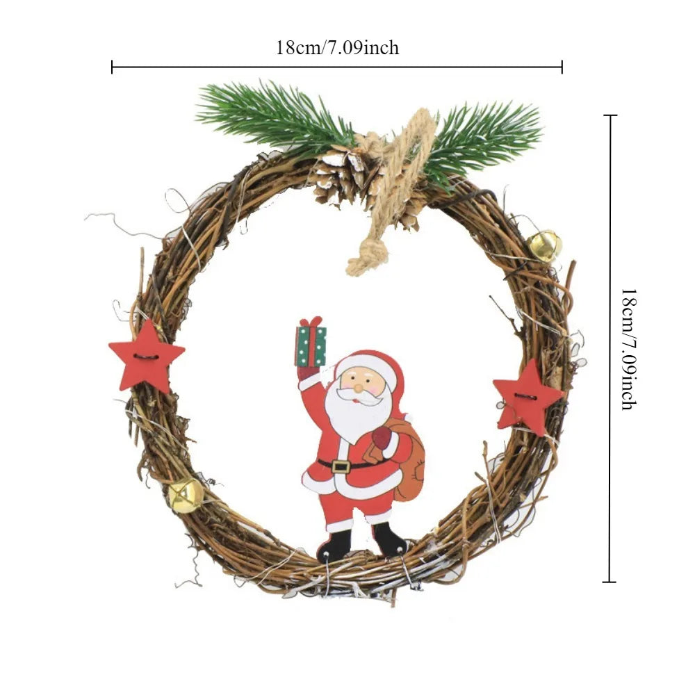 Guirlanda Natalina Grande Luxuosa Bonecos de Neve e Pinhas - Fantasias