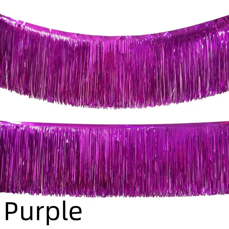 Cortina Laser 1/2 pacotes de franja de folha metálica, boias de desfile para pendurar parede