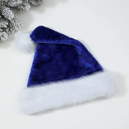 Gorro de Papai Noel de Veludo Multicolorido, Touca Natalina de Pelúcia Colorida